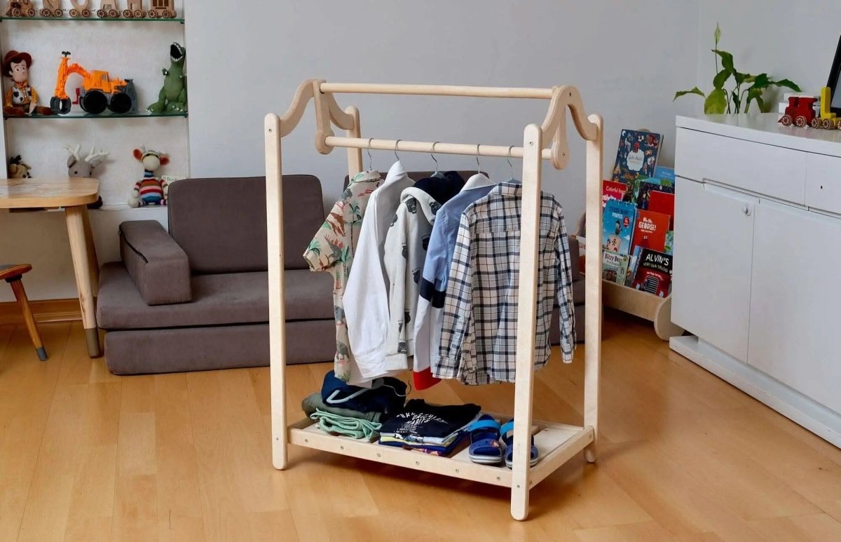 Kidodido Montessori Wooden Kids Clothing Rack Kidodido Wardrobe - Everetts Place Boutique - 