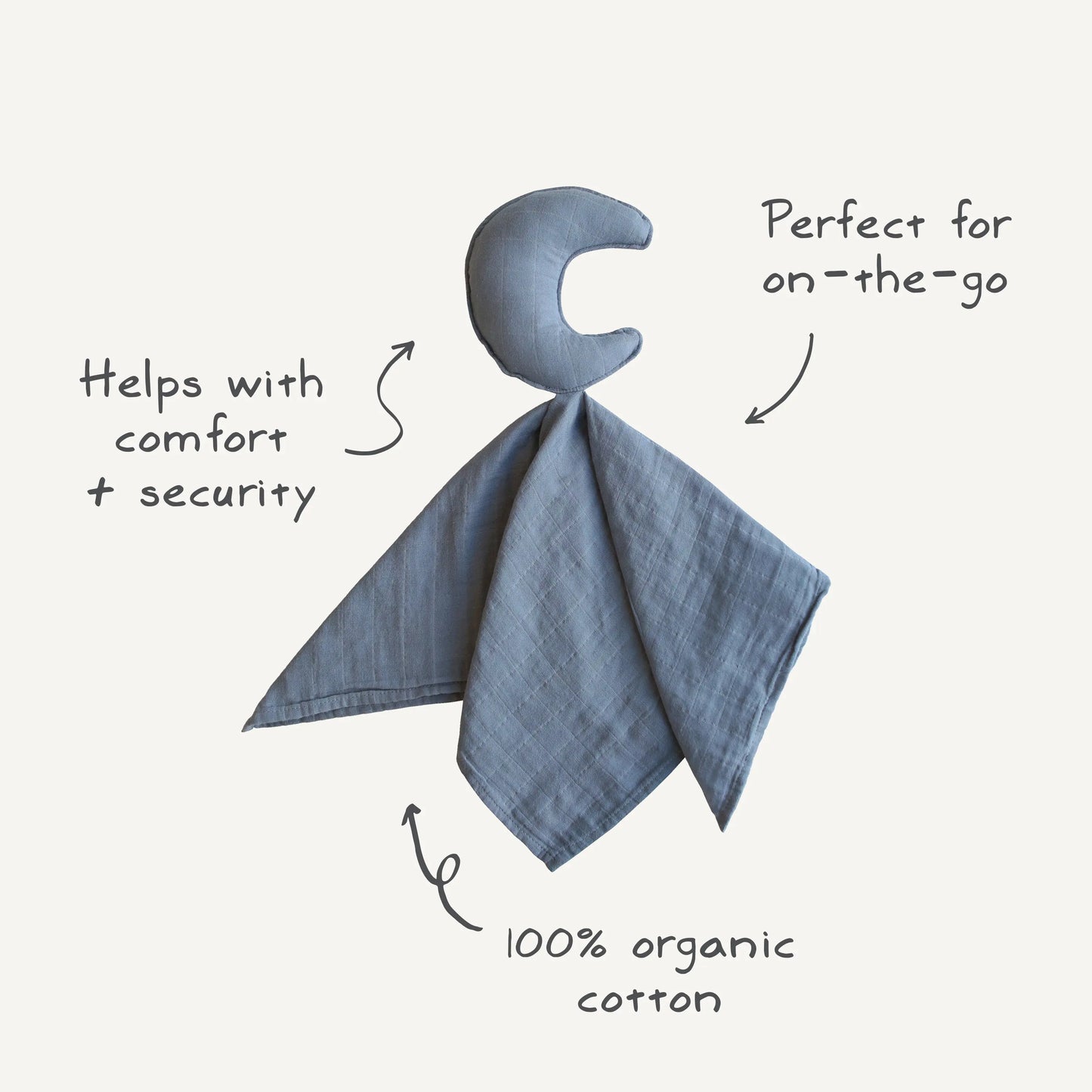 Moon Lovey Blanket Made from 100 Percent Organic Cotton for Babies and Toddlers Mushie
