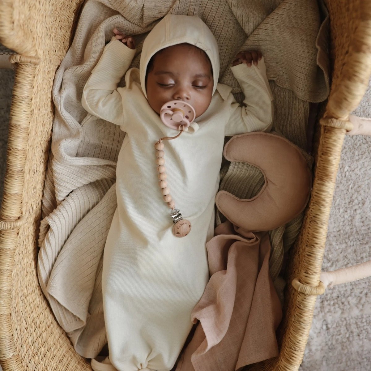 Mushie Moon Lovey Blanket Made from 100 Percent Organic Cotton for Babies and Toddlers - 