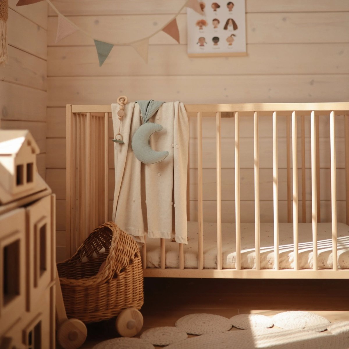 Mushie Moon Lovey Blanket Made from 100 Percent Organic Cotton for Babies and Toddlers - 