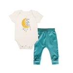 Moon and Back Gift Set for Baby by Finn Emma Buttery Soft Organic Cotton Bodysuit and Cuffed Pants Finn + Emma 