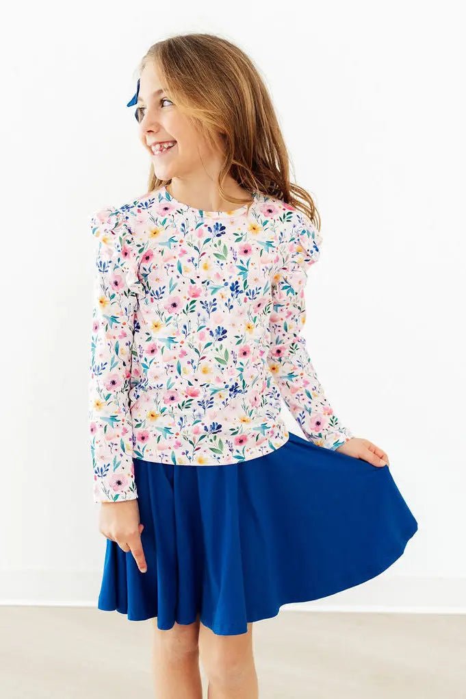Mila & Rose ® Morning Meadows L/S Ruffle Tee - 