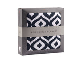 Newcastle Classics Moroccan Blue Cotton Muslin Blanket with Four Layers for Kids - 