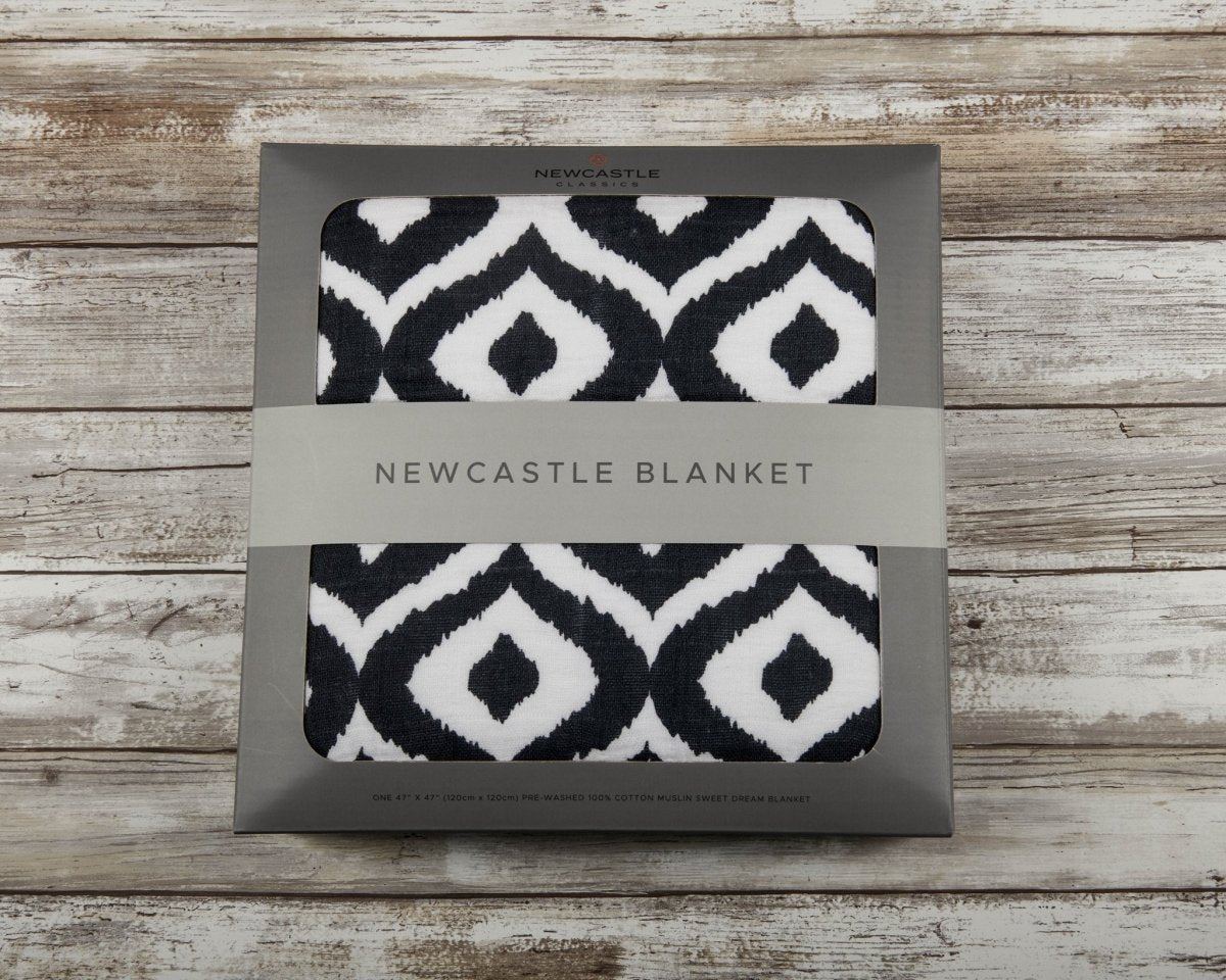 Newcastle Classics Moroccan Blue Cotton Muslin Blanket with Four Layers for Kids - 