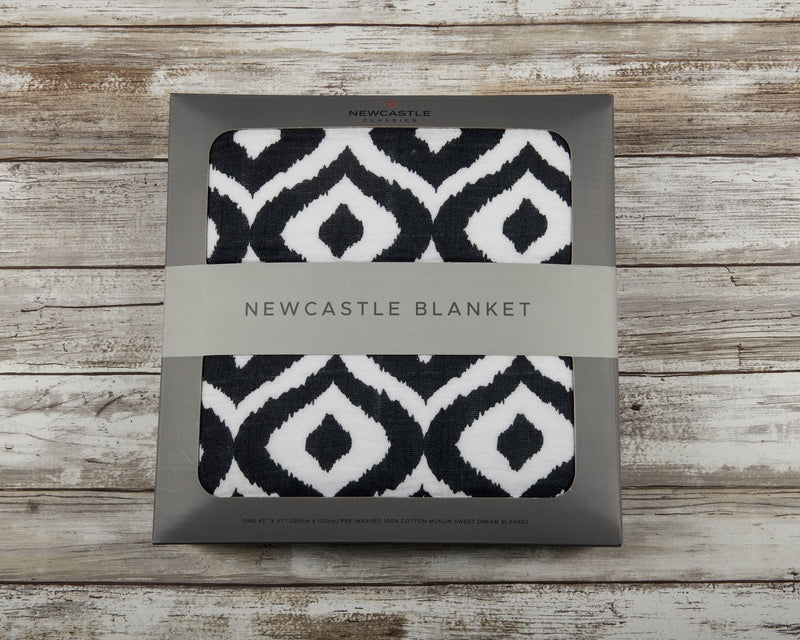 Moroccan Blue Cotton Muslin Newcastle Blanket for Kids Newcastle Classics