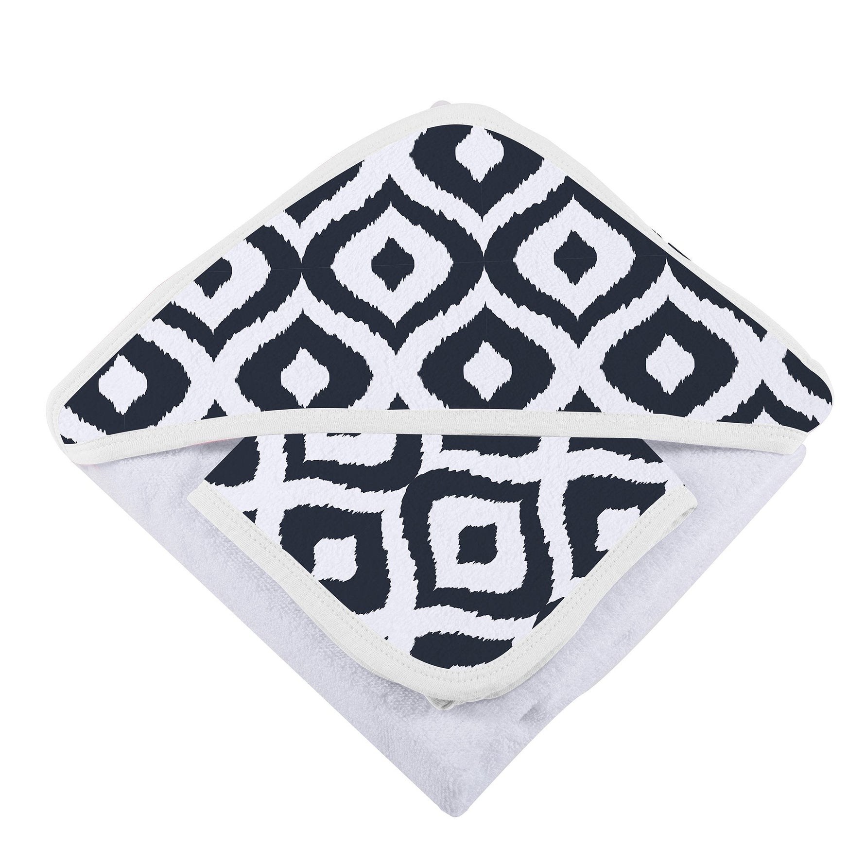 Newcastle Classics Moroccan Blue Hooded Towel Set in Soft Cotton Terry for Kids - Baby & Toddler > Baby Bathing Hooded Towel Set