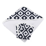 Newcastle Classics Moroccan Blue Hooded Towel Set in Soft Cotton Terry for Kids - Baby & Toddler > Baby Bathing Hooded Towel Set