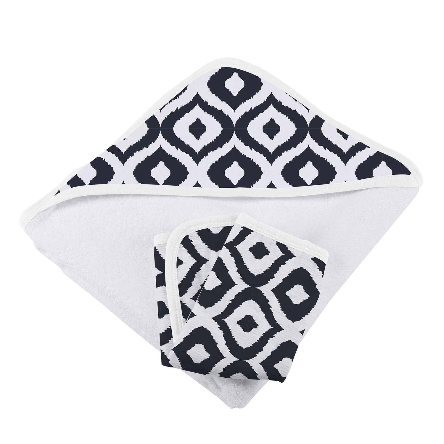 Newcastle Classics Moroccan Blue Hooded Towel Set in Soft Cotton Terry for Kids - Baby & Toddler > Baby Bathing Hooded Towel Set