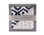 Newcastle Classics Morrocan Blue Cotton Muslin Blanket for Comfortable Baby Snuggling - 