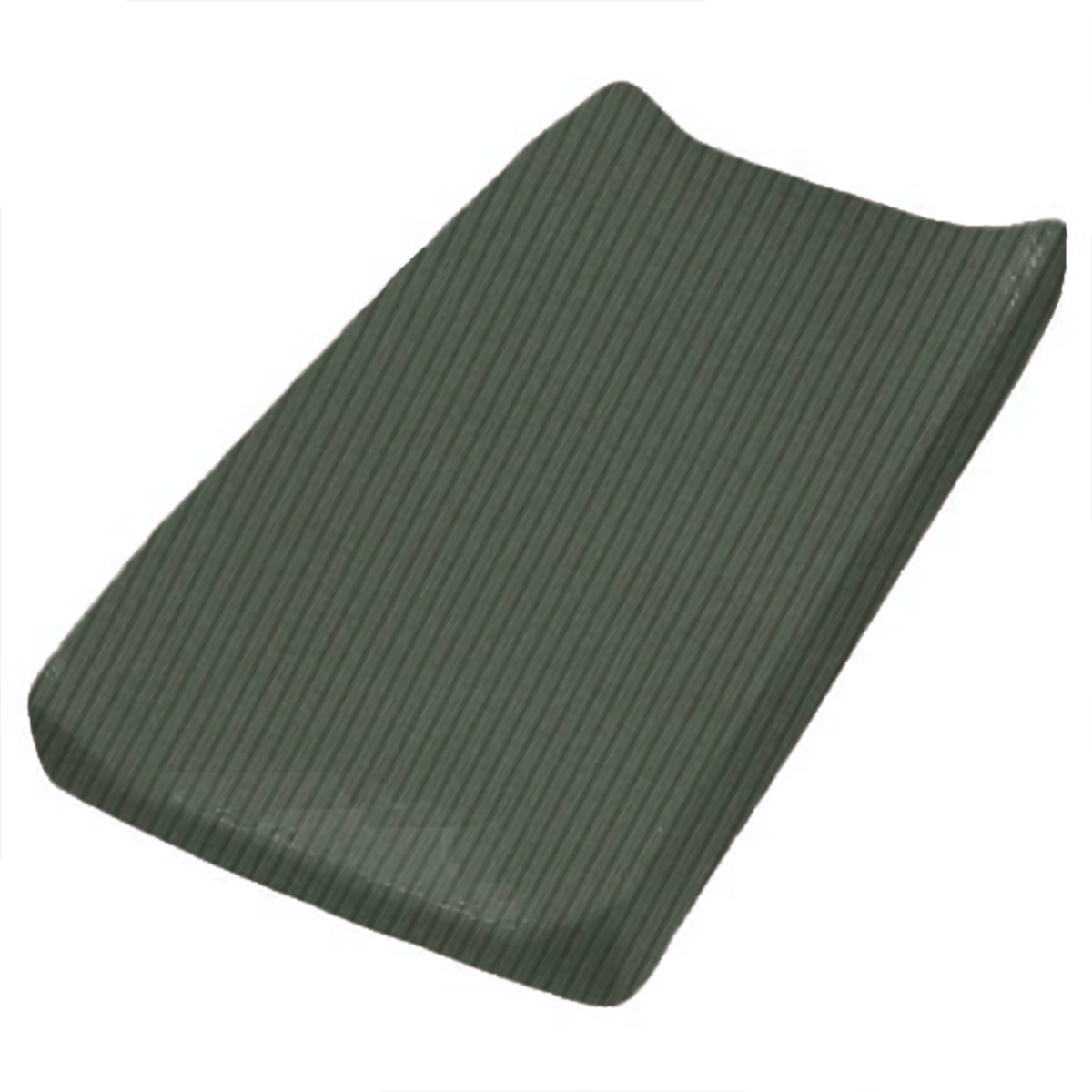 Little Mae & Co Moss Green Ribbed Changing Pad Cover - 