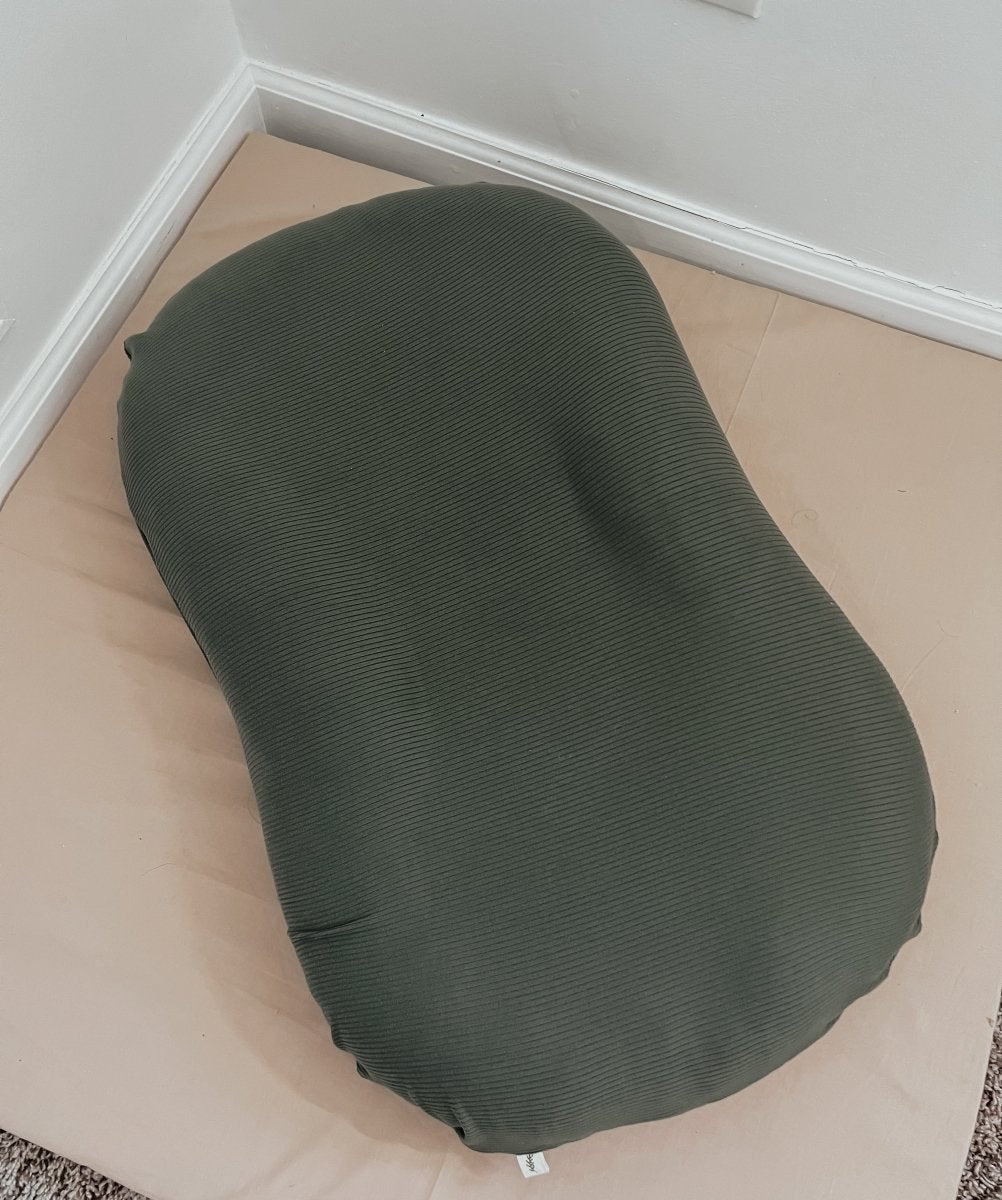 Little Mae & Co Moss Ribbed Baby Lounger Cover for Snuggle Me Lounger - Everetts Place Boutique - 