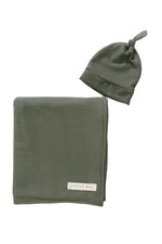 Little Mae & Co Moss Ribbed Stretch Swaddle Baby Blanket Little Mae And Co - Everetts Place Boutique - 