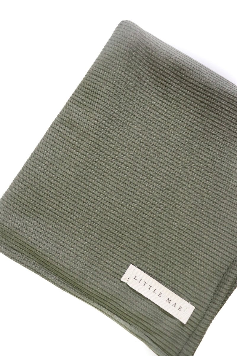 Little Mae & Co Moss Ribbed Stretch Swaddle Baby Blanket Little Mae And Co - Everetts Place Boutique - 