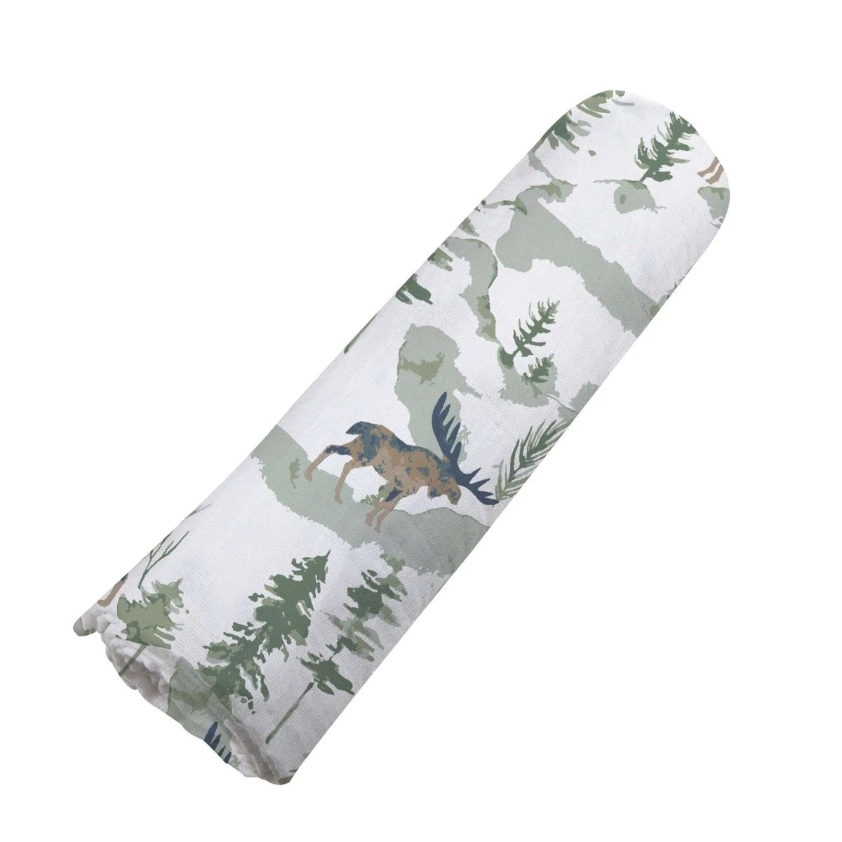 Newcastle Classics Mountain Moose Bamboo Swaddle Blanket for Newborn Comfort and Versatility - 