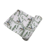 Newcastle Classics Mountain Moose Bamboo Swaddle Blanket for Newborn Comfort and Versatility - 