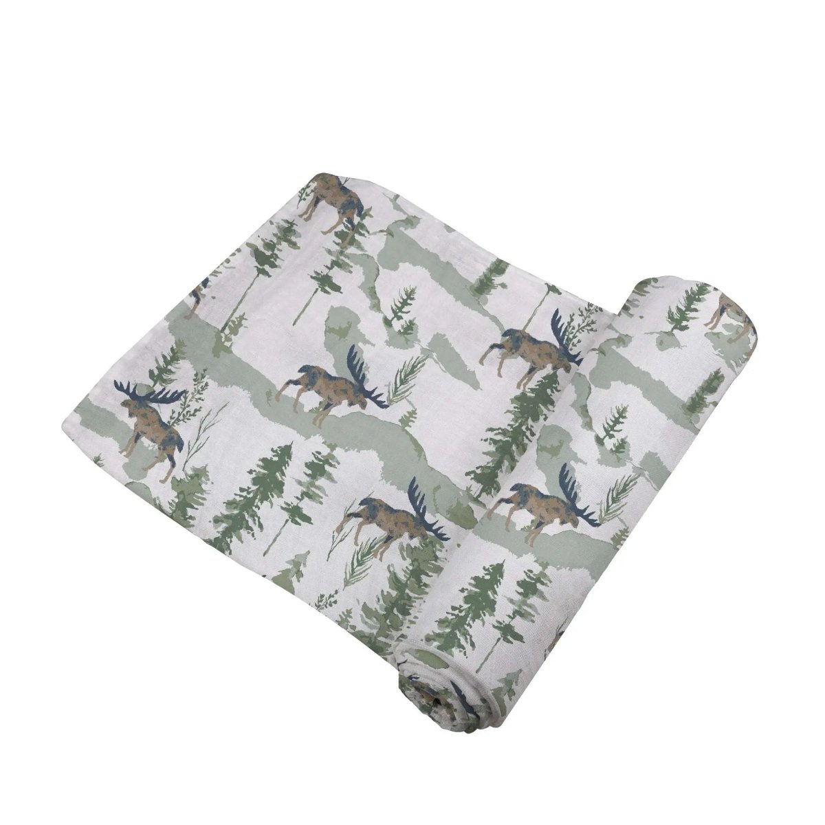 Newcastle Classics Mountain Moose Bamboo Swaddle Blanket for Newborn Comfort and Versatility - 