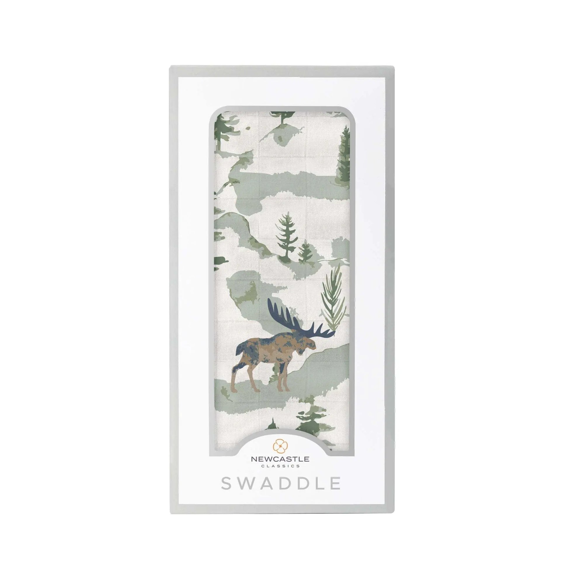 Mountain Moose Muslin Swaddle Blanket Made from Natural Bamboo Fibers Newcastle Classics