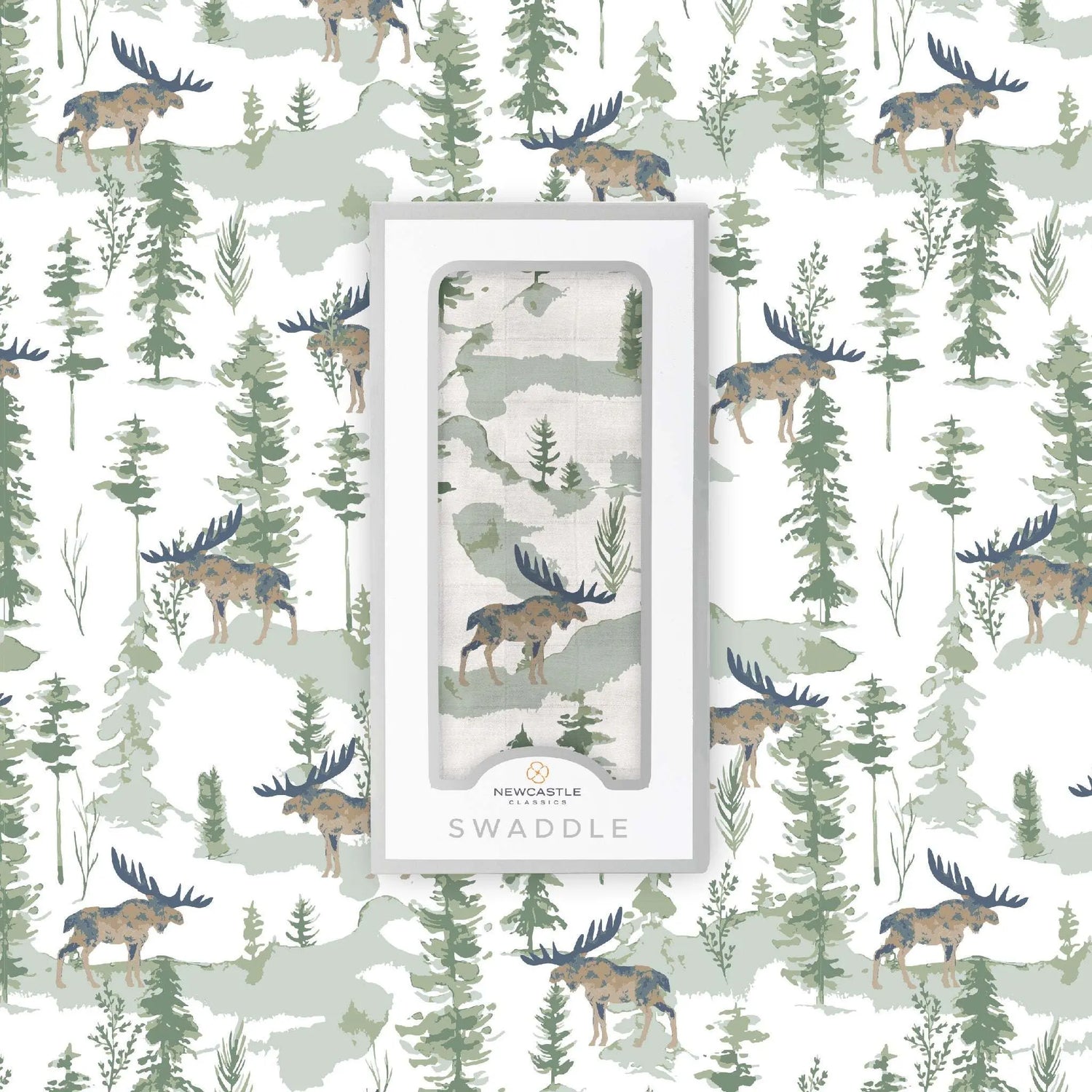 Newcastle Classics Mountain Moose Bamboo Swaddle Blanket for Newborn Comfort and Versatility - Baby & Toddler > Swaddling & Receiving Blankets Bamboo Swaddle