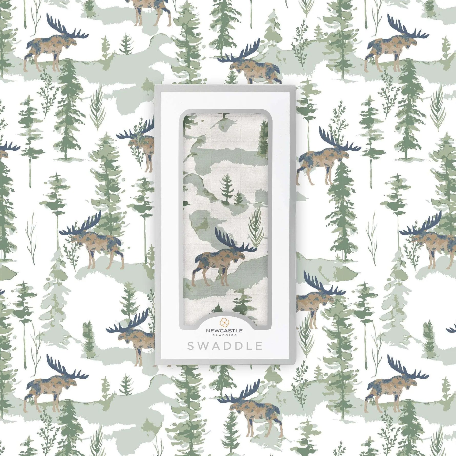 Newcastle Classics Mountain Moose Bamboo Swaddle Blanket for Newborn Comfort and Versatility - Baby & Toddler > Swaddling & Receiving Blankets Bamboo Swaddle