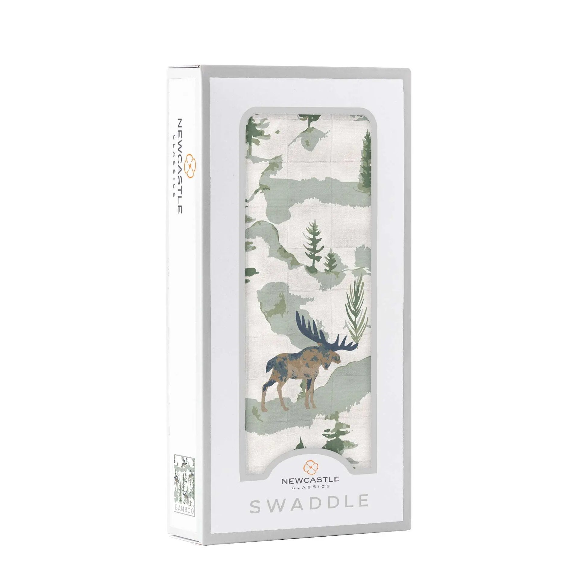 Mountain Moose Muslin Swaddle Blanket Made from Natural Bamboo Fibers Newcastle Classics