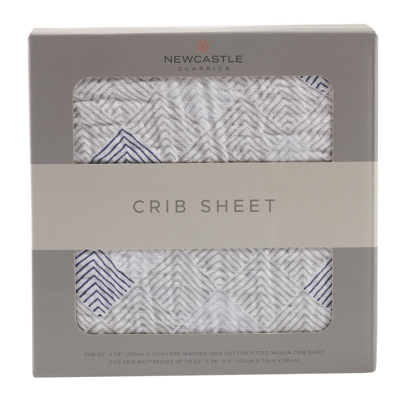 Mountain Peak Cotton Muslin Crib Sheet Soft Breathable Comfy Fits Standard Crib Mattresses 28x52 Inches Newcastle Classics