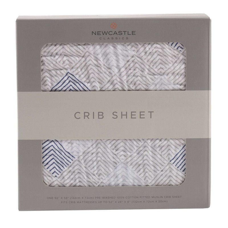 Mountain Peak Cotton Muslin Crib Sheet - Everetts Place: Online Boutique - Blankets & Pillows