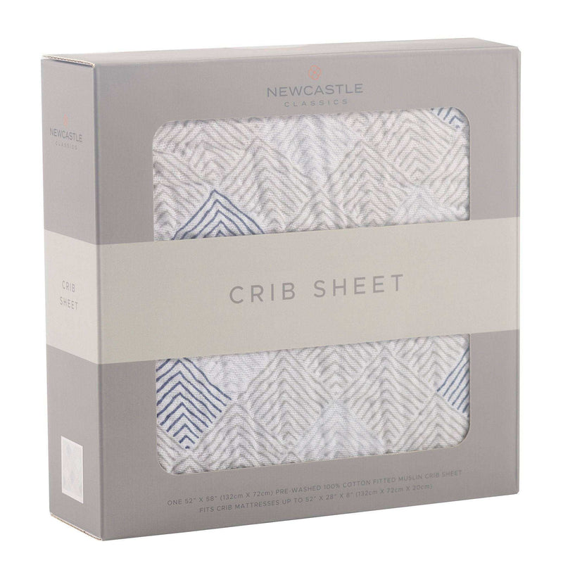 Mountain Peak Cotton Muslin Crib Sheet - Everetts Place: Online Boutique - Blankets & Pillows