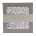 Newcastle Classics Mountain Peak Crib Sheet in 100 Percent Natural Cotton Muslin for Infants - 