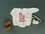 Little Joy Co. Mr. Steal Your Heart Bamboo Sweatshirt Romper - 