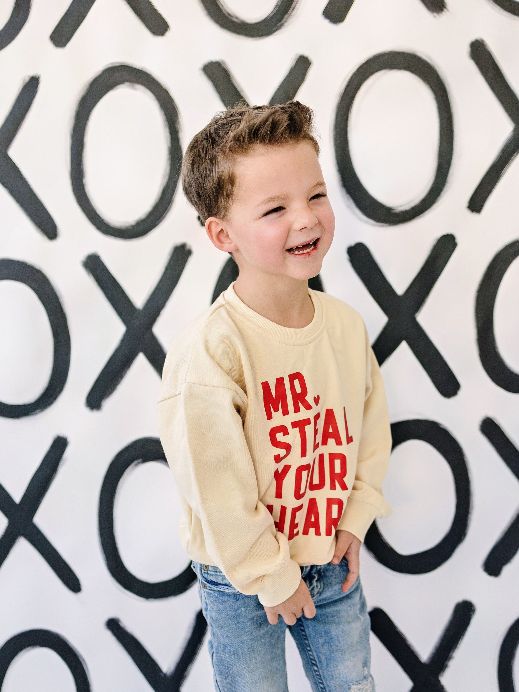 Little Joy Co. Mr Steal Your Heart Crewneck Sweatshirt - Cream - 
