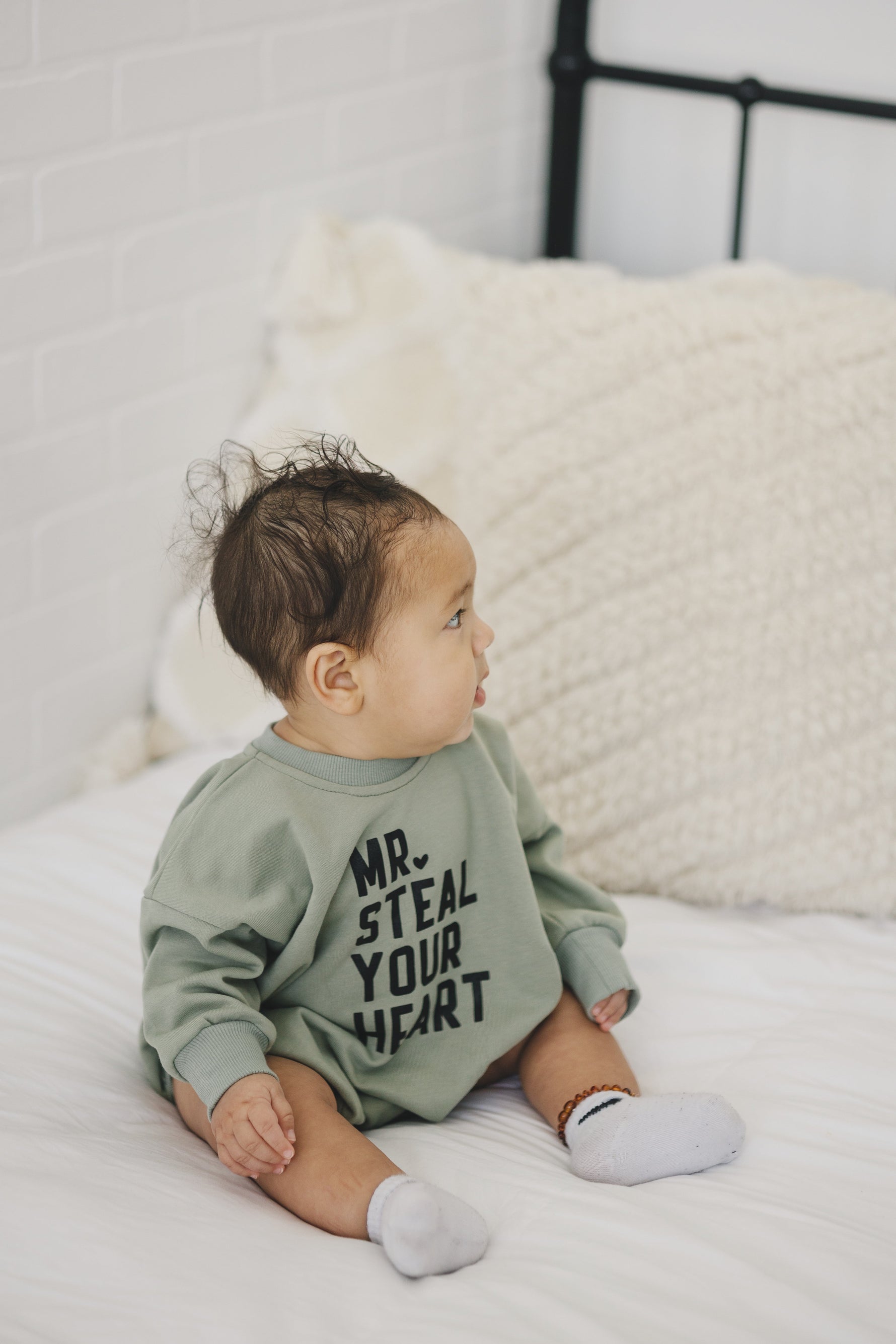 Little Joy Co. Mr. Steal Your Heart Sweatshirt Romper - more colors - 