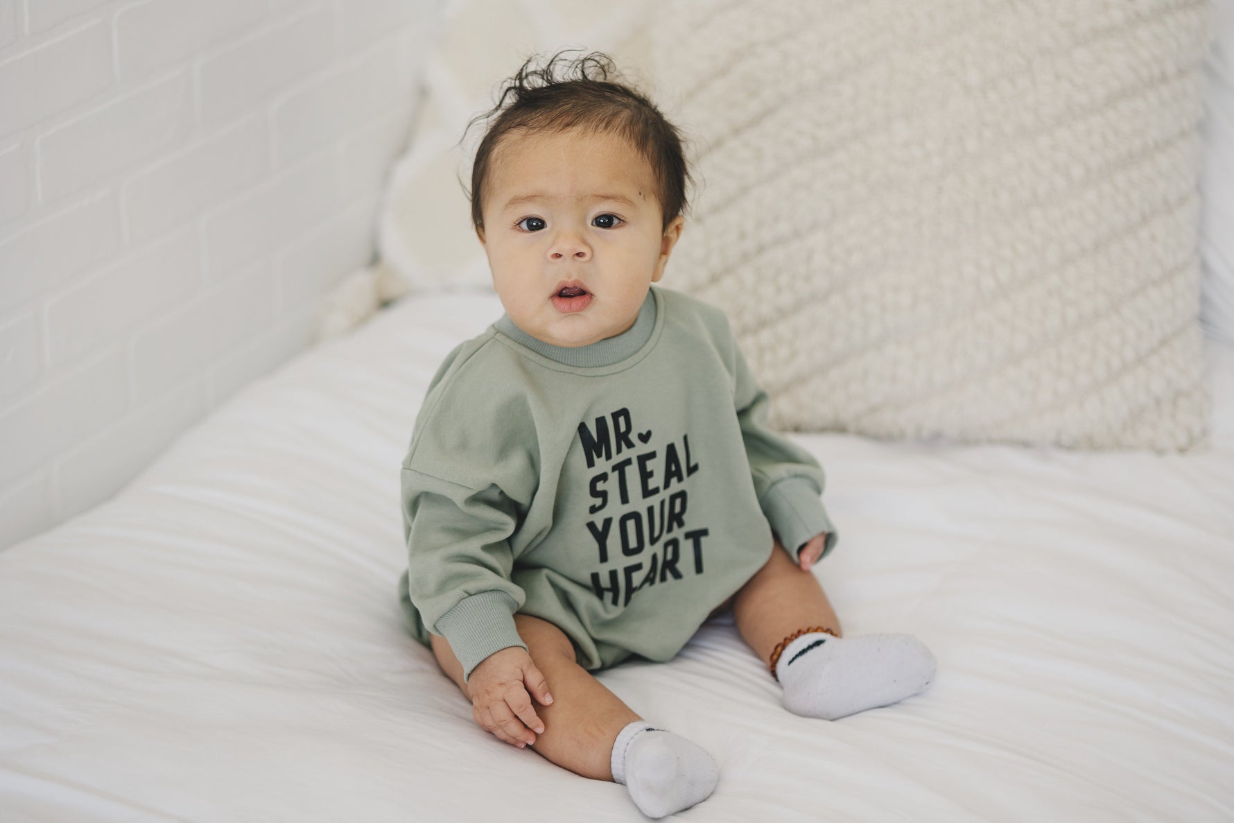 Little Joy Co. Mr. Steal Your Heart Sweatshirt Romper - more colors - 
