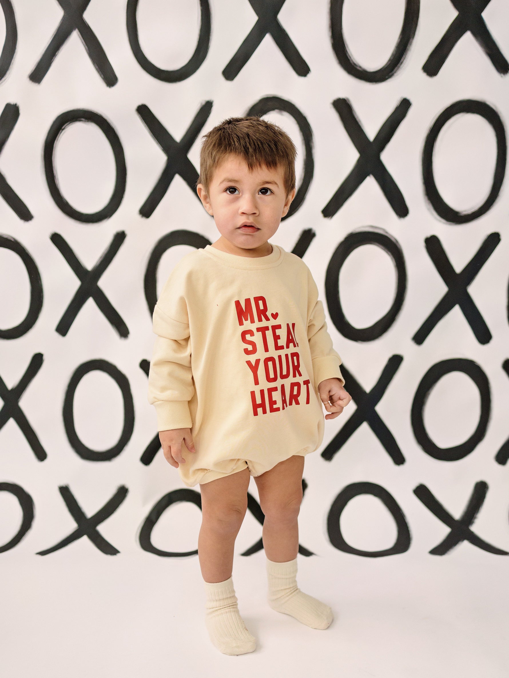 Little Joy Co. Mr. Steal Your Heart Sweatshirt Romper - more colors - 