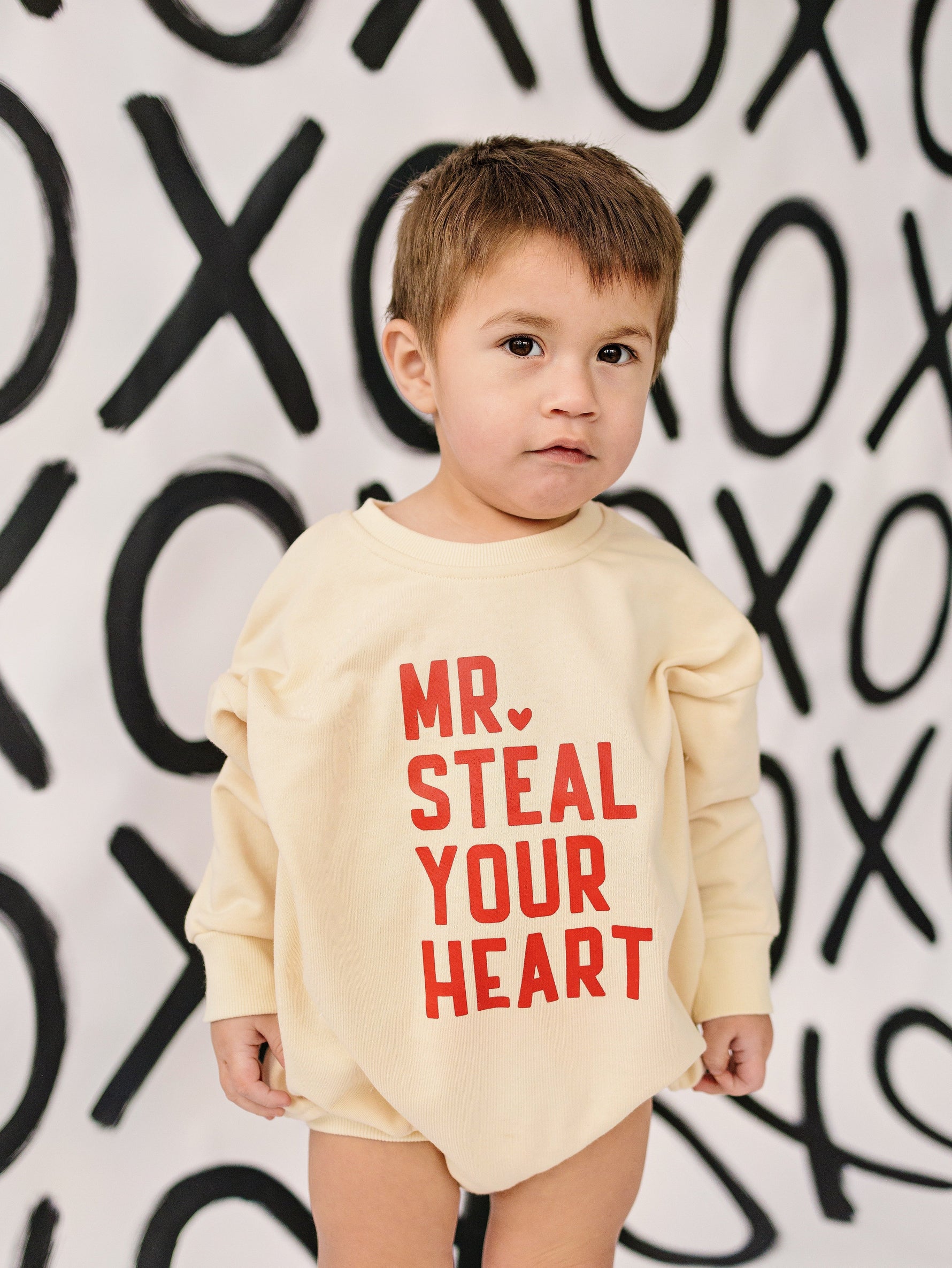 Little Joy Co. Mr. Steal Your Heart Sweatshirt Romper - more colors - 