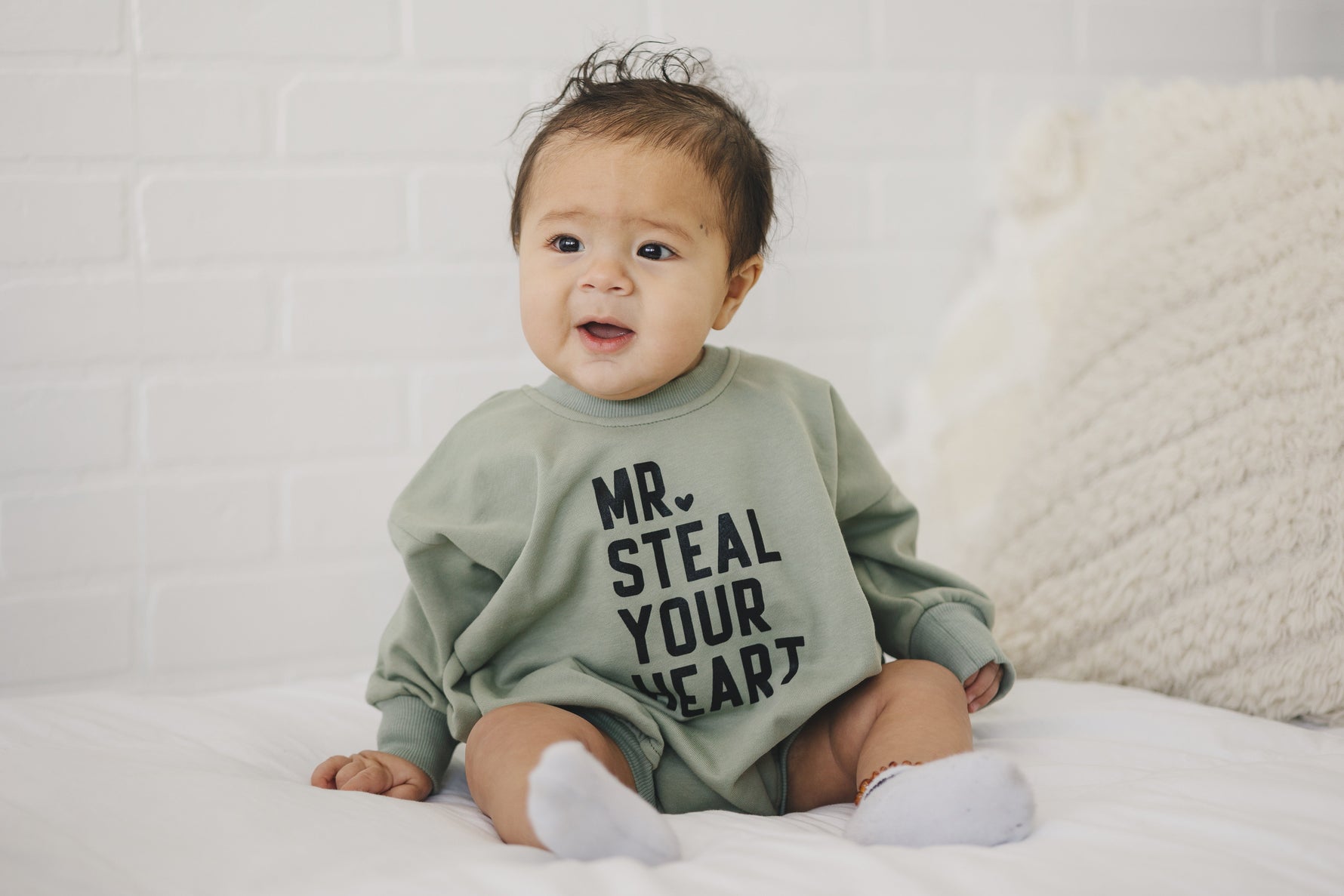 Little Joy Co. Mr. Steal Your Heart Sweatshirt Romper - more colors - 
