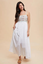 PinkBlush Multi - Color Floral Embroidered Lace - Up Back Maternity Maxi Dress - 