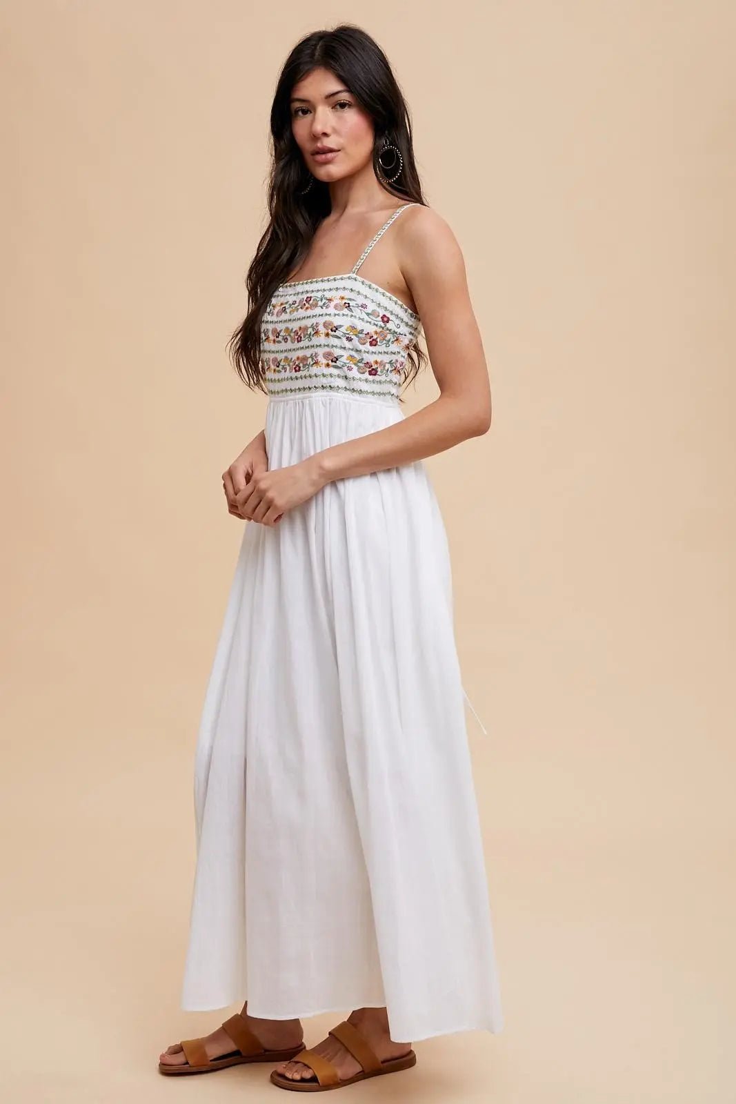 PinkBlush Multi - Color Floral Embroidered Lace - Up Back Maxi Dress - 