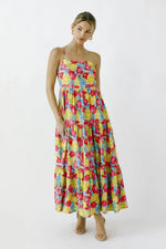 PinkBlush Multi - Color Floral Low Back Tiered Midi Dress - 