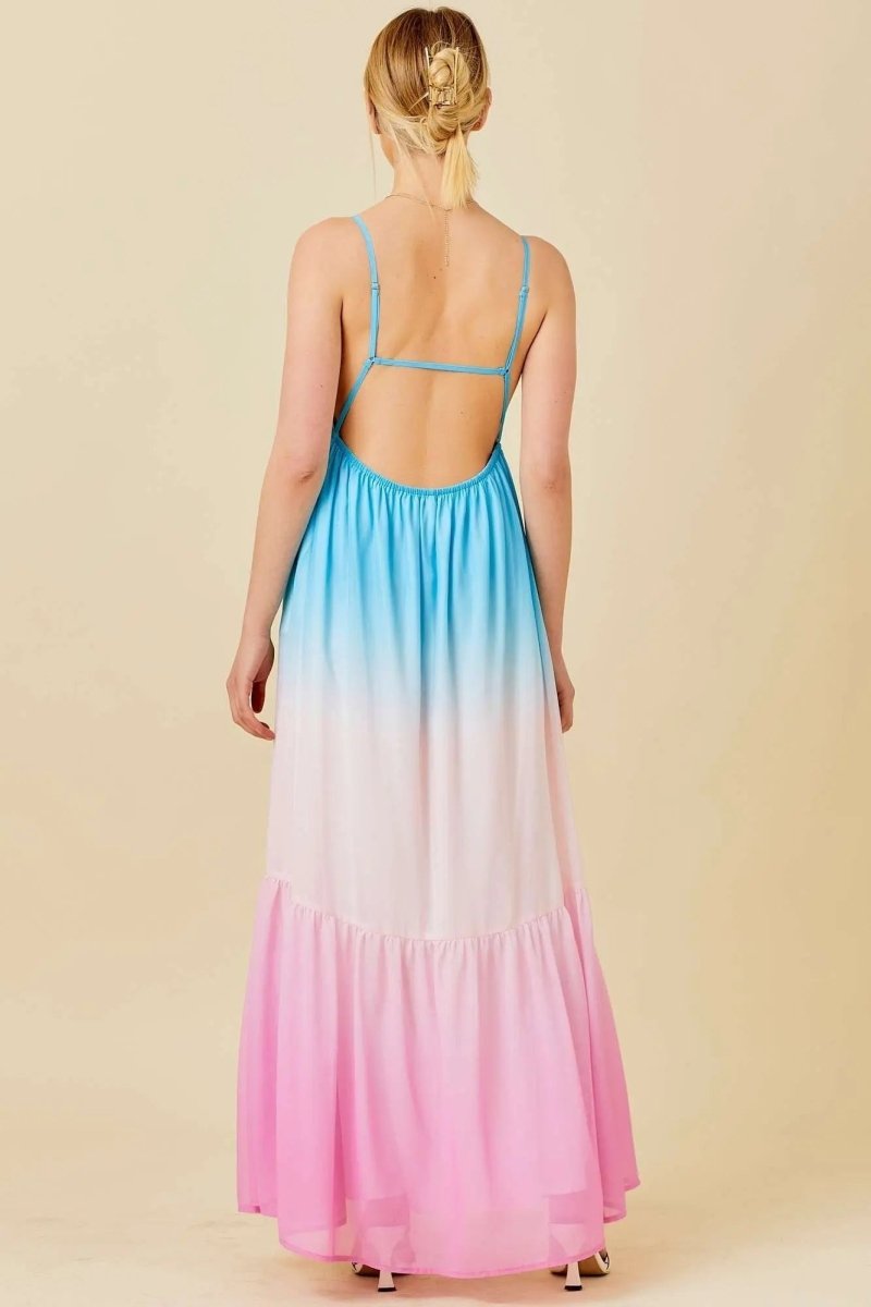 PinkBlush Multi Color Ombre Sleeveless Dress with Effortless Style for Summer Outings - 
