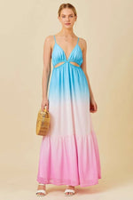PinkBlush Multi Color Ombre Sleeveless Dress with Effortless Style for Summer Outings - 