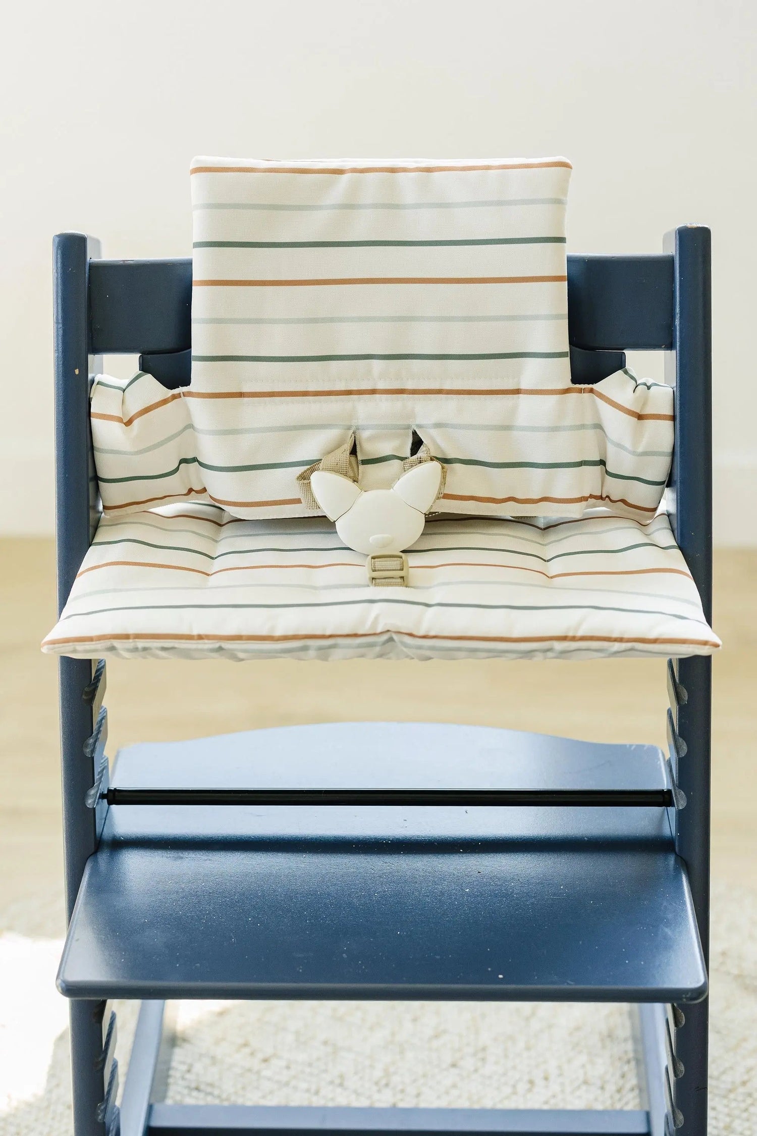 Little Joy Co. Multi Stripe Stokke Tripp Trapp Seat Cushion - Wipeable Cover - Baby Highchair Accessories - Neutral Stripes - 