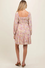 PinkBlush Multicolor Floral Print Smocked Maternity Dress - 