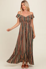 PinkBlush Multicolor Off Shoulder Cinched Maxi Dress