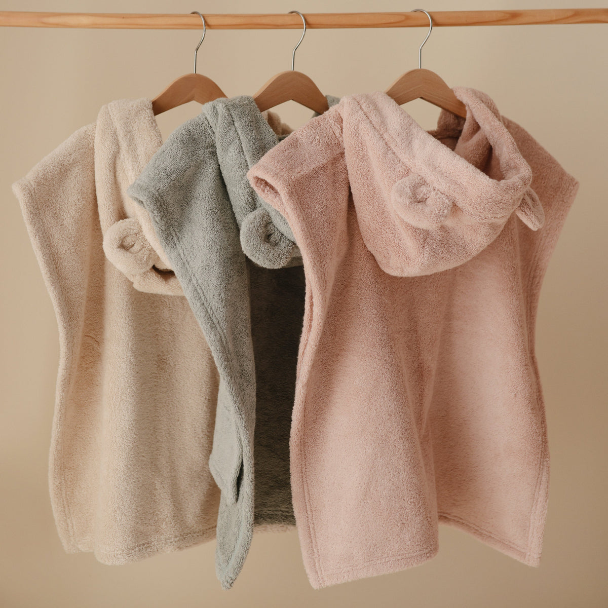 Mushie Mushie Organic Cotton Bear Hooded Poncho Towel