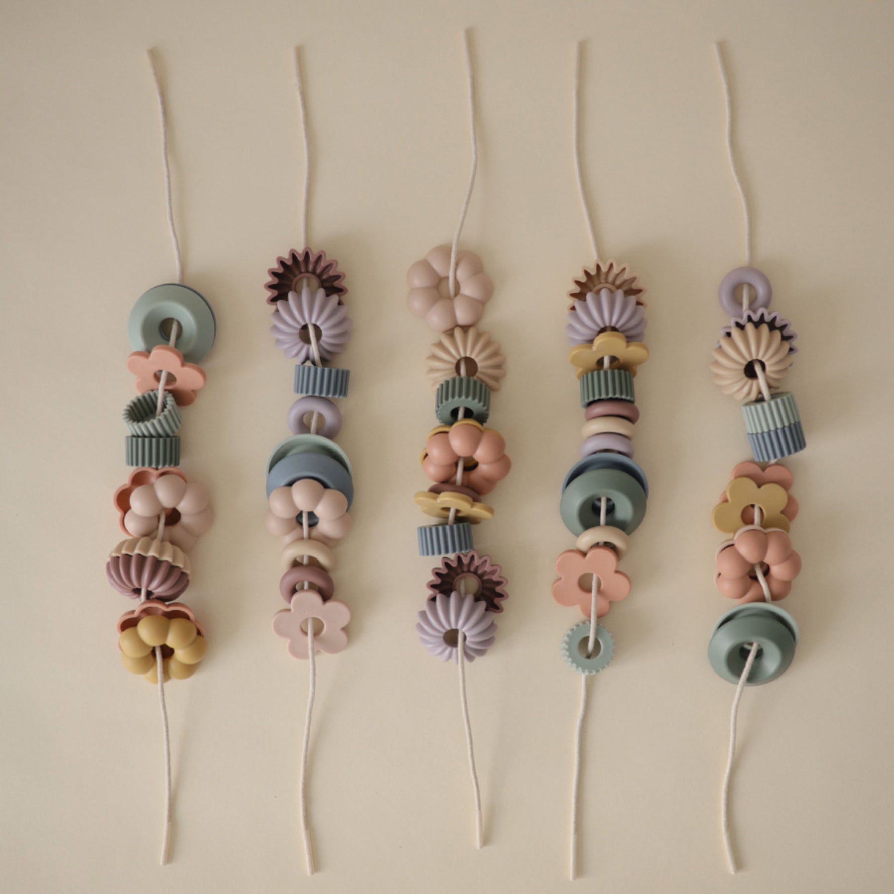 Mushie Mushie Silicone Lacing Beads Toy Set - Montessori Inspired