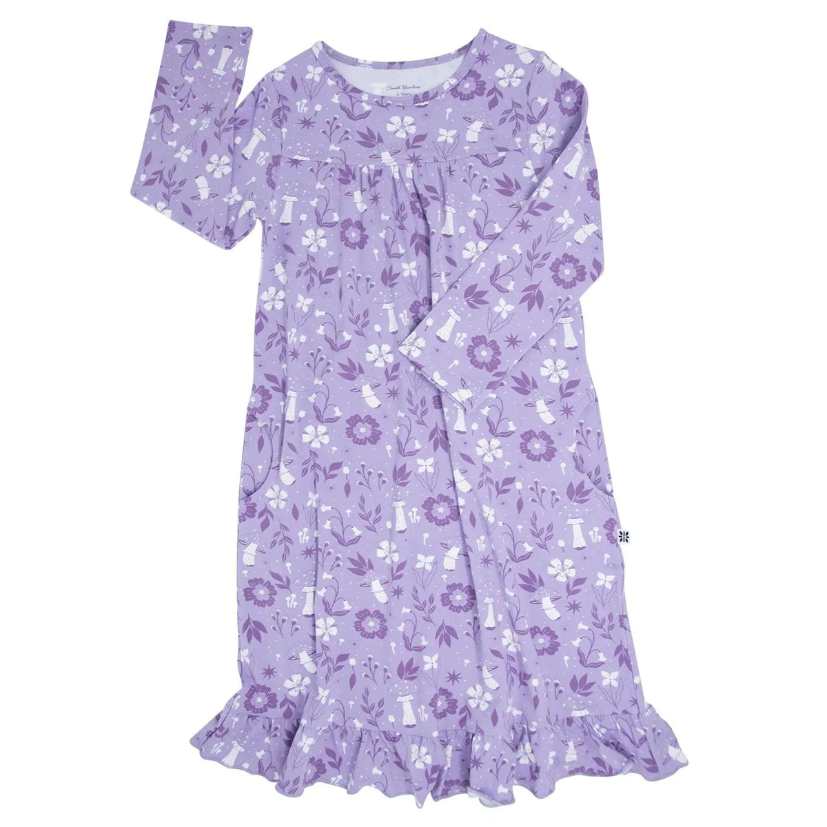 Sweet Bamboo Mushroom Floral Boho Dress - 