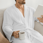 Comfy Cubs Muslin Bathrobe in WhiteEveretts Place