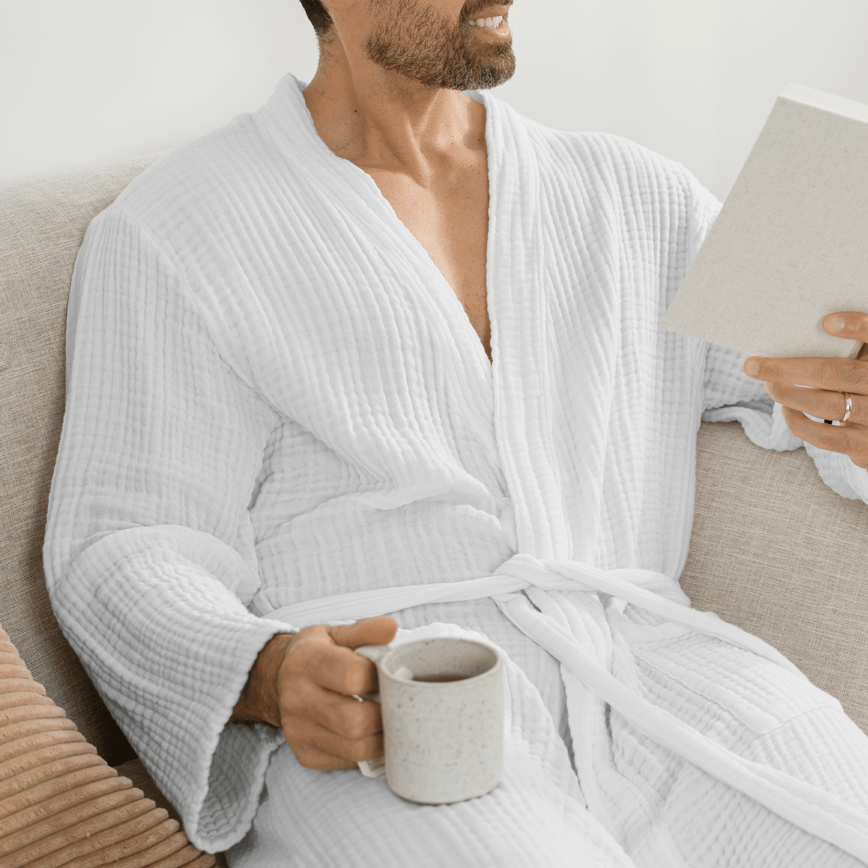 Comfy Cubs Muslin Bathrobe in WhiteEveretts Place
