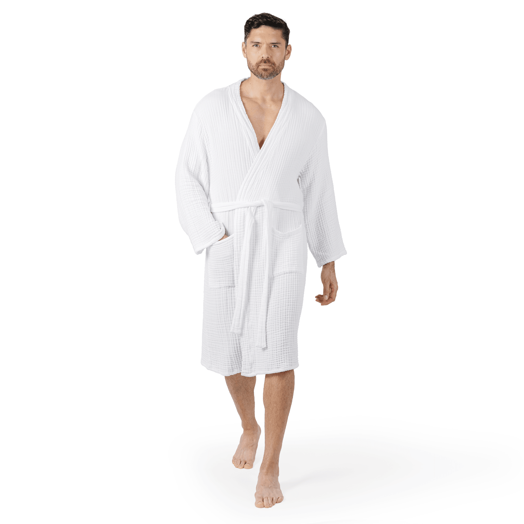 Comfy Cubs Muslin Bathrobe in WhiteEveretts Place