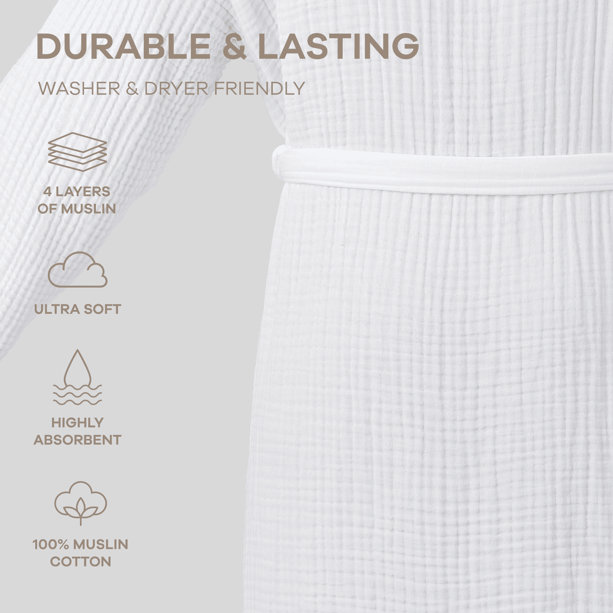 Comfy Cubs Muslin Bathrobe in WhiteEveretts Place